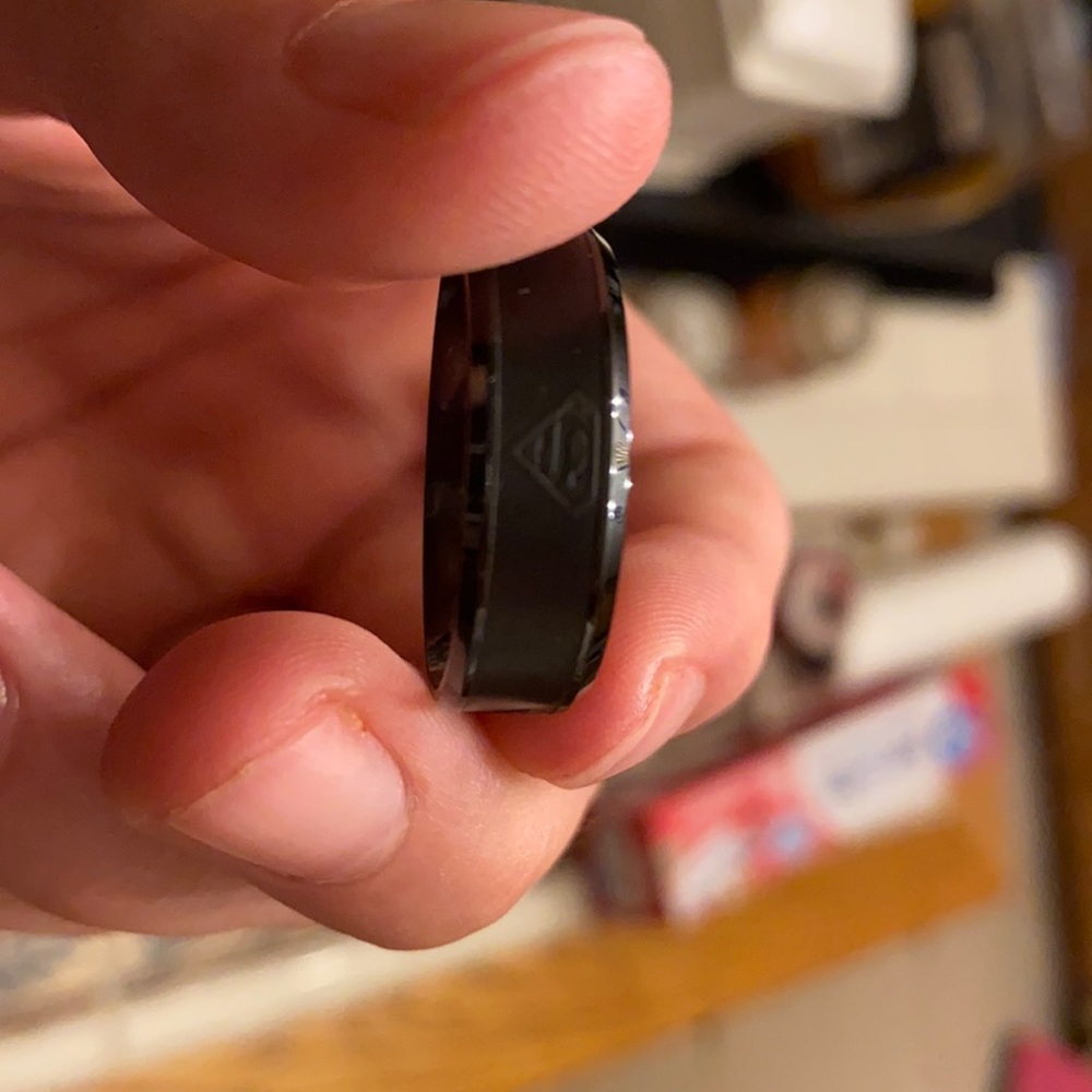 Black Superman size 13 ring made from tungsten